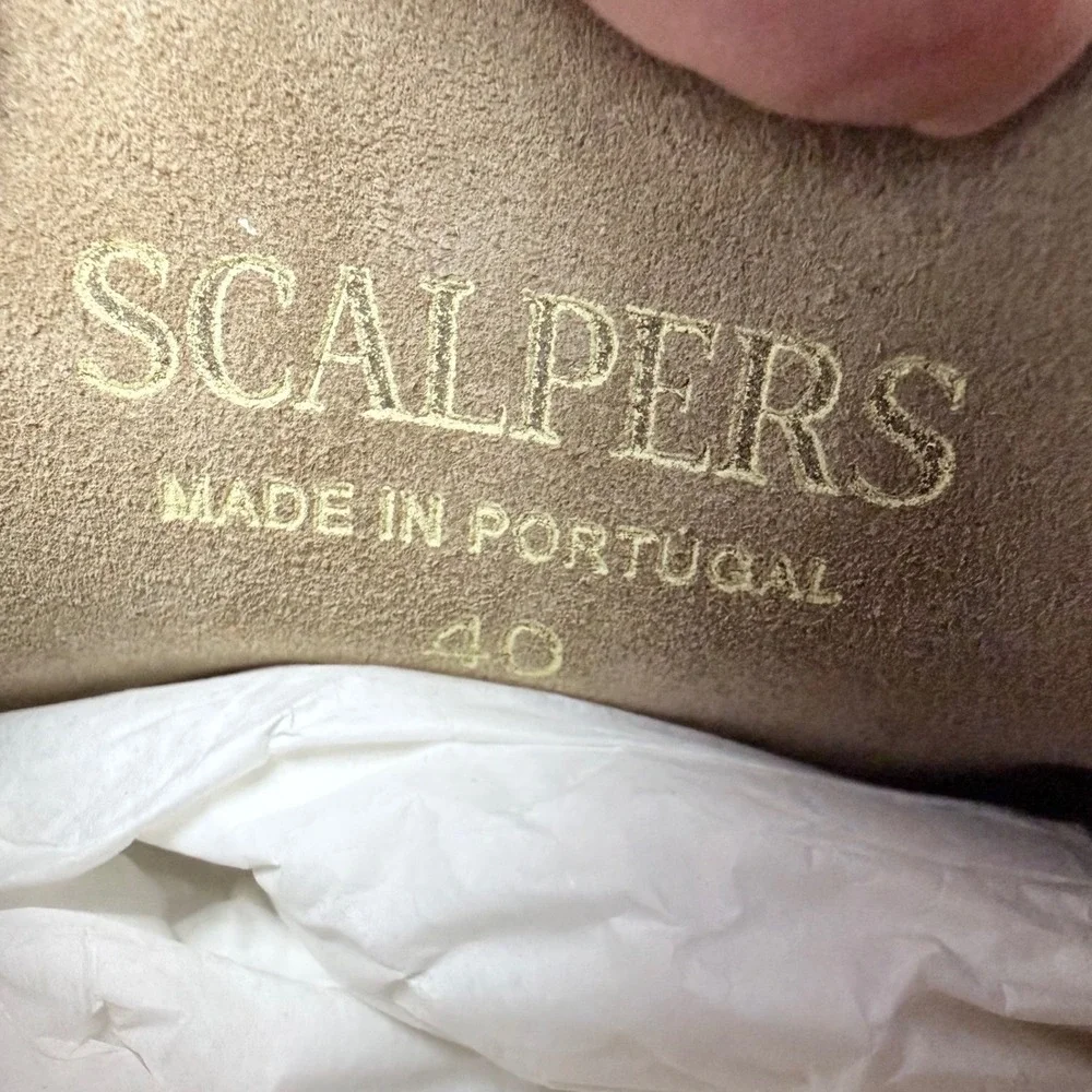 Scalpers Curiel Boat Shoes Beige Suede Leather Mens Size US 7 EU 40 57594 NIB